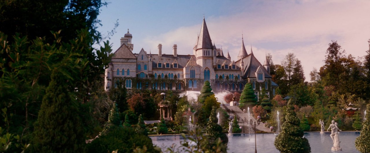 Wide Shot of a Stately House